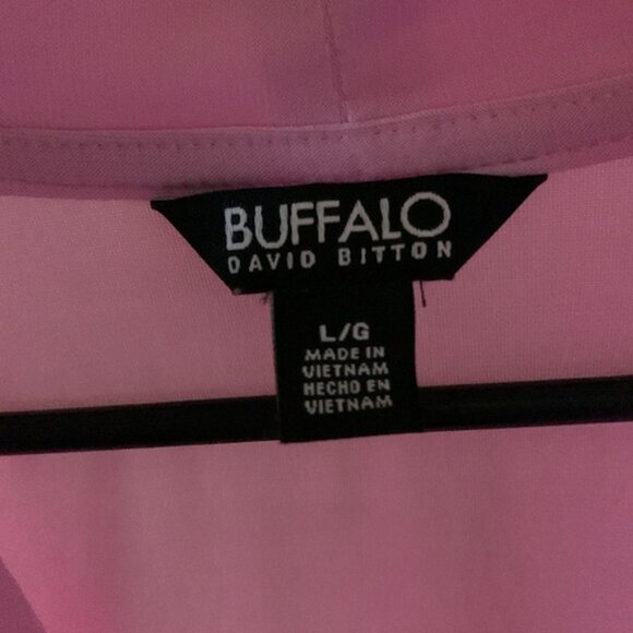 Women Buffalo David Bitton Pink V-neck Sleek Lightweight Cap Sleeve Blouse Top L - Picture 3 of 6